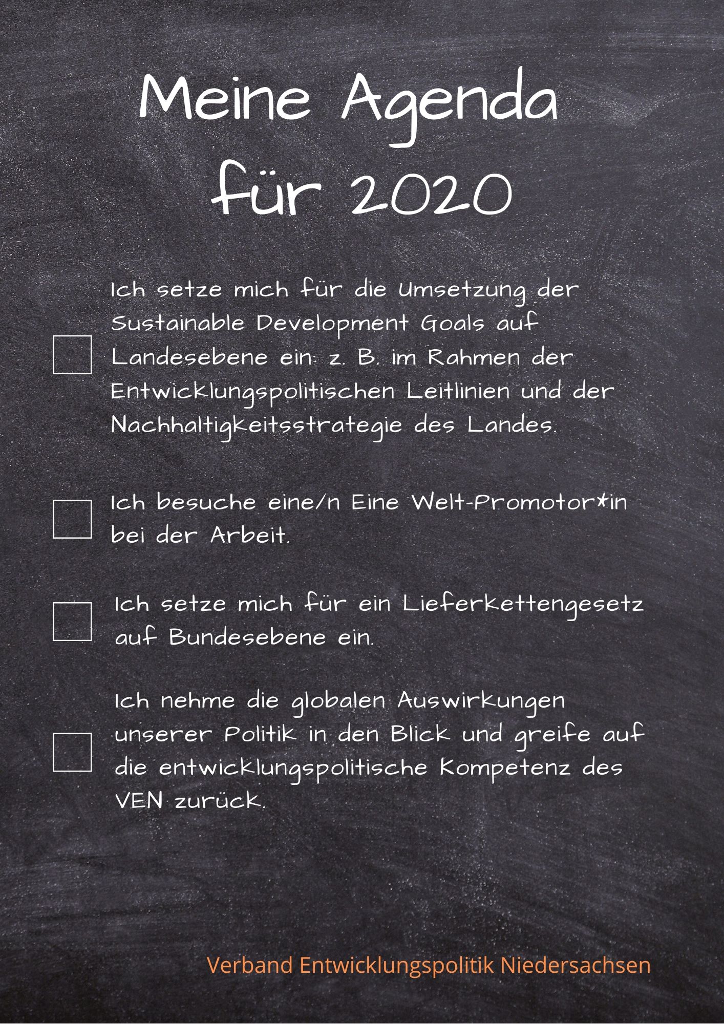 Meine Agenda für 2020 Land